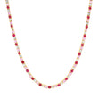 Small 4-Prong Diamond, Pink Sapphire, and Ruby Tennis Necklace