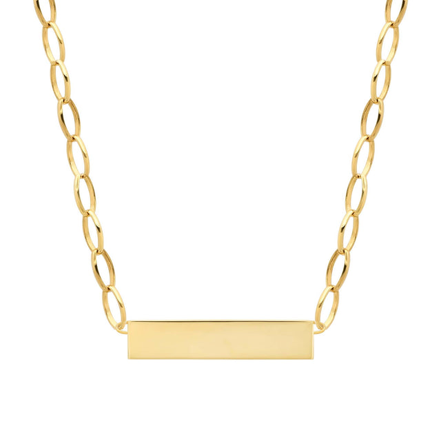 Medium Edith Link Necklace with Engravable Nameplate