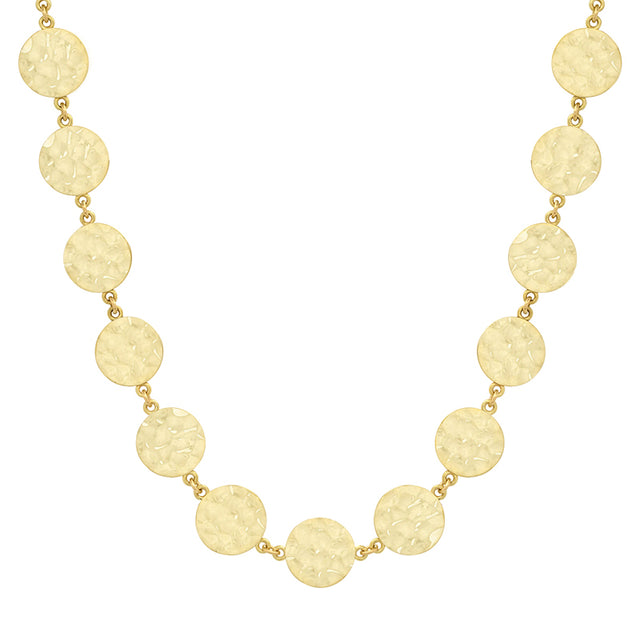 Mini Hammered Disc Link Necklace