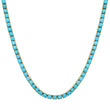 18" Large 4-Prong Turquoise Tennis Necklace