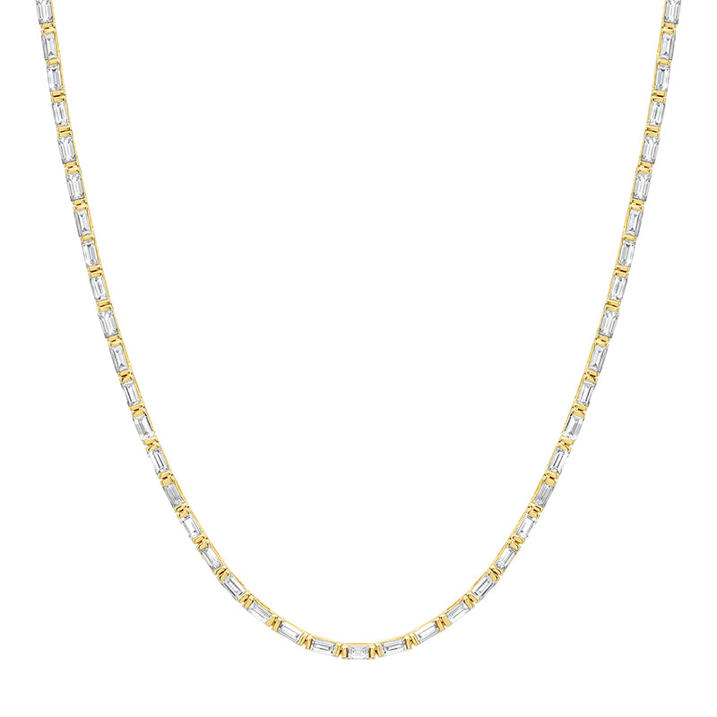 Diamond Baguette Tennis Necklace