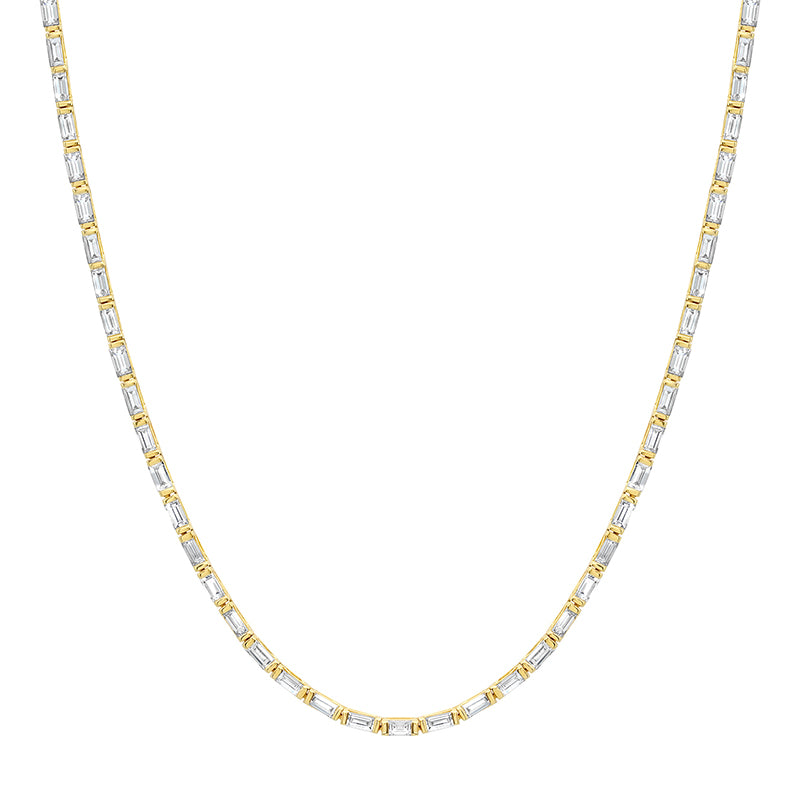 Diamond Baguette Tennis Necklace