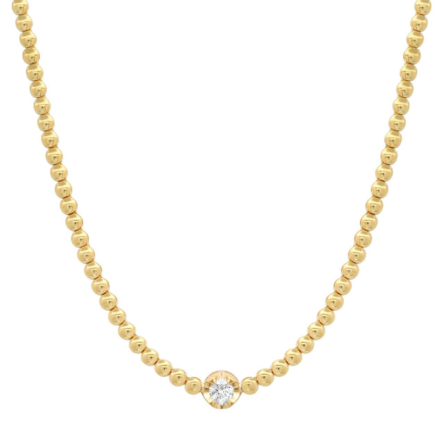 Bezel Tennis Necklace with Illusion Set Diamond Accent