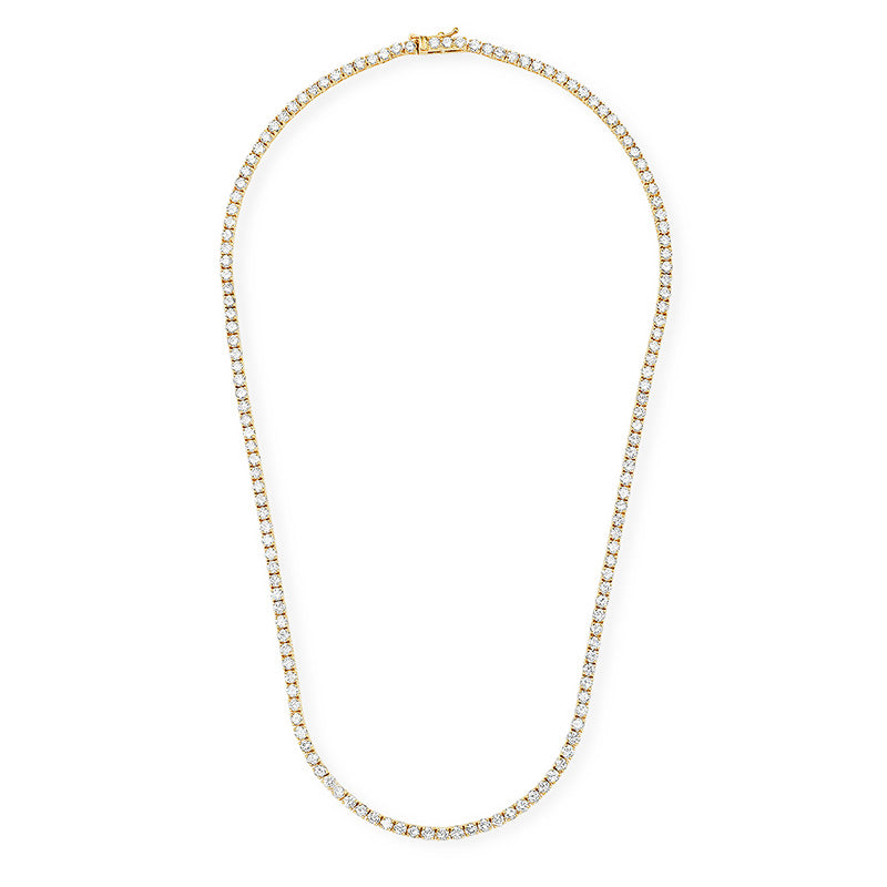 Large 4-Prong Diamond Tennis Necklace