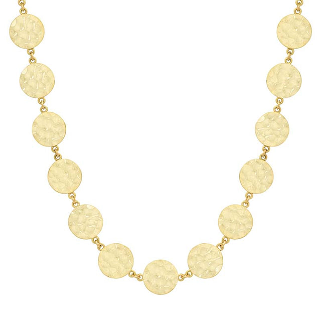 18 Inch Mini Hammered Disc Link Necklace