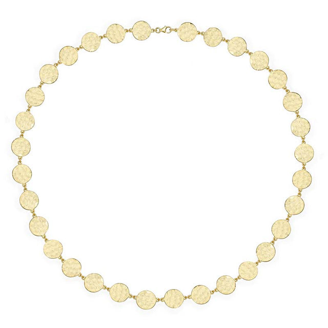 18 Inch Mini Hammered Disc Link Necklace