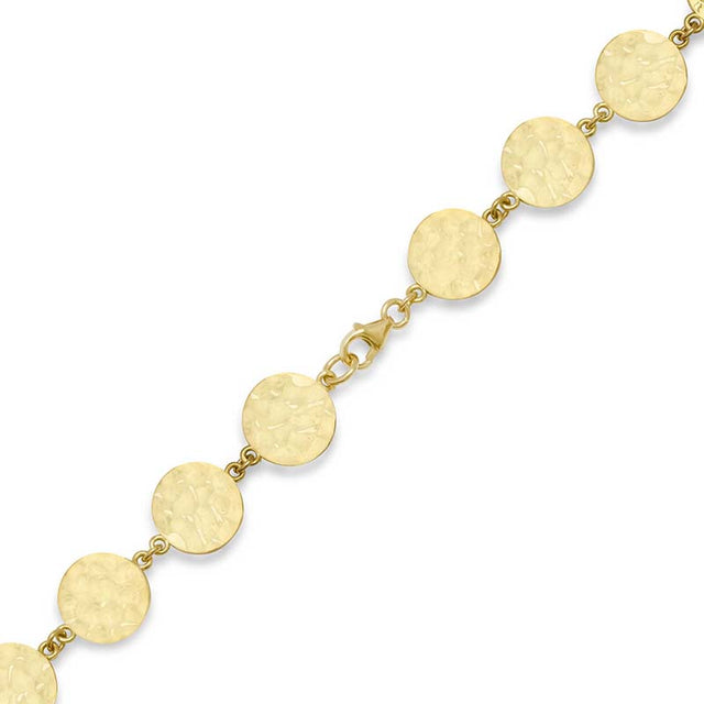 18 Inch Mini Hammered Disc Link Necklace