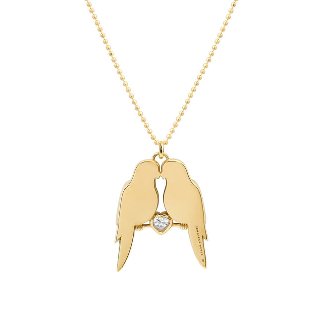 Lapis and Diamond Lovebirds Necklace 