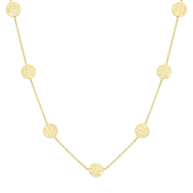 30 Inch Mini Hammered Disc by the Inch Necklace