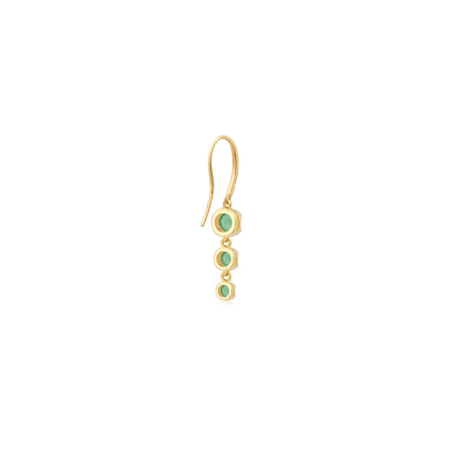 3 Graduated Illusion Set Emerald Earrings