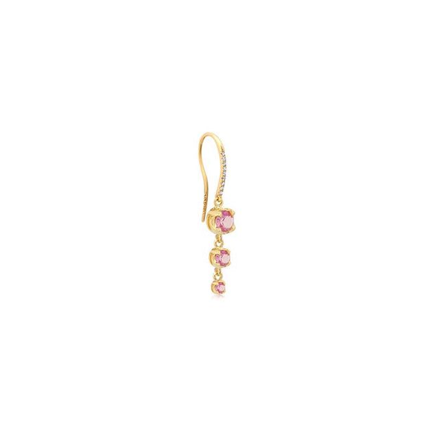 3 Graduated Illusion Set Pink Sapphire Earrings