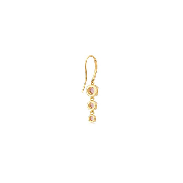 3 Graduated Illusion Set Pink Sapphire Earrings