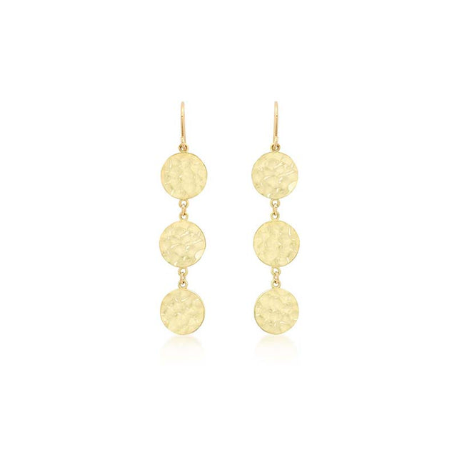 3 Mini Hammered Disc Earrings