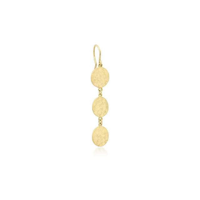 3 Mini Hammered Disc Earrings