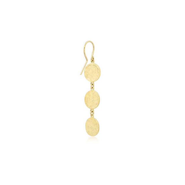 3 Mini Hammered Disc Earrings