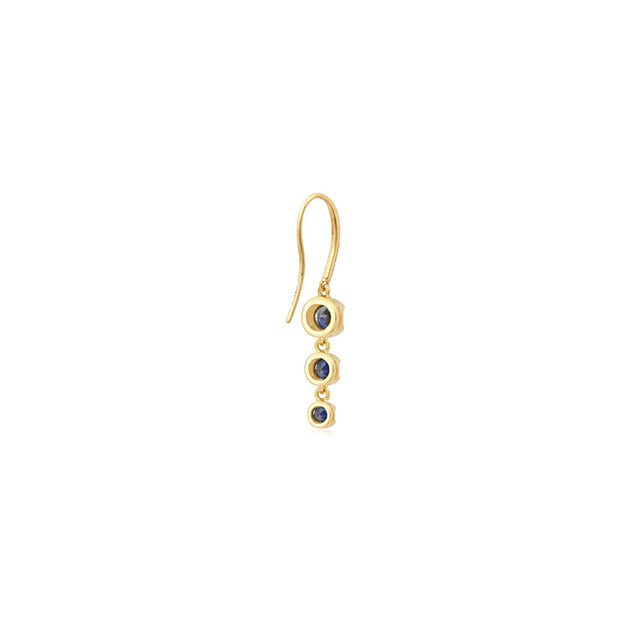 3 Graduated Illusion Set Blue Sapphire Earrings