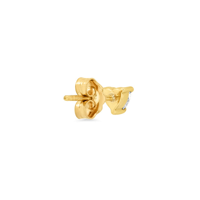 Single Heart-Cut Diamond Stud