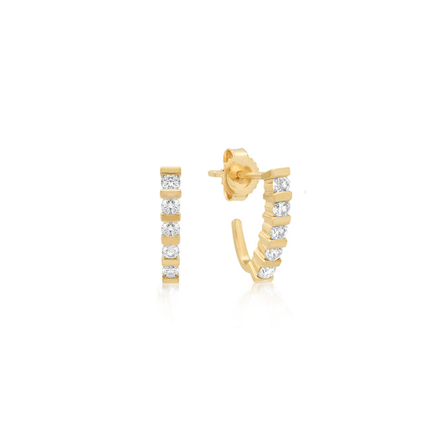 Bar and Diamond Edith Studs