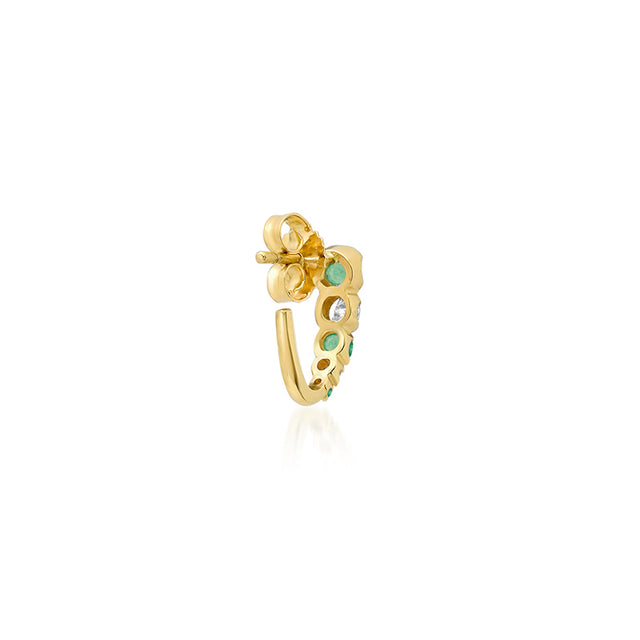 Mini Graduated Illusion Set Emerald and Diamond Edith Studs