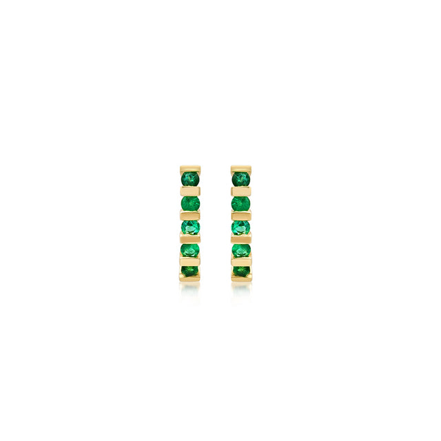 Bar and Emerald Edith Studs