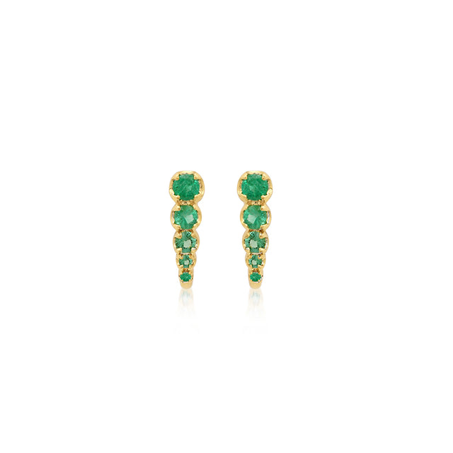 Mini Graduated Illusion Set Emerald Edith Studs
