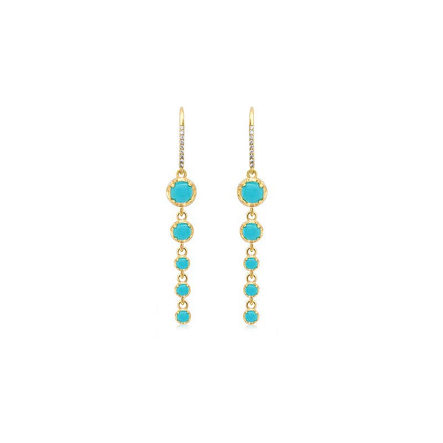 5 Graduated Illusion Set Turquoise Earrings