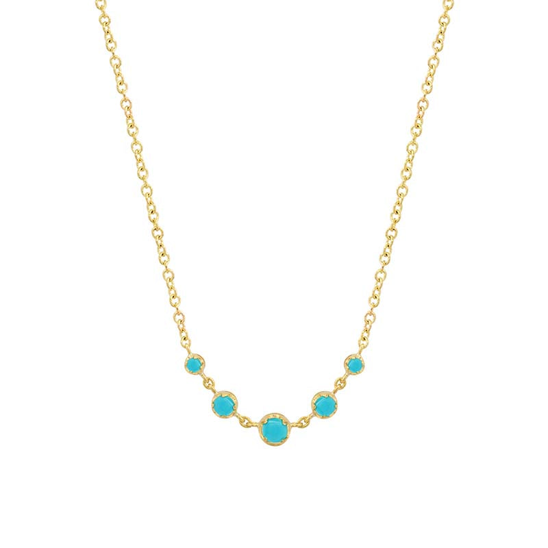 5 Illusion Set Graduated Turquoise Accent Necklace