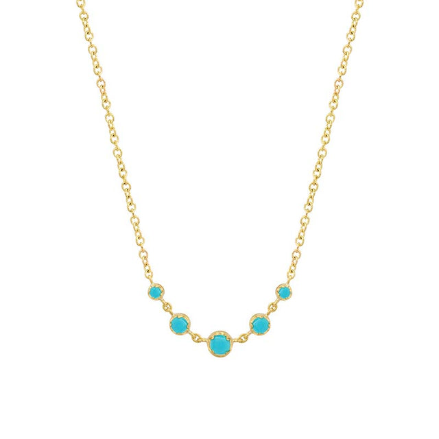 5 Illusion Set Graduated Turquoise Accent Necklace
