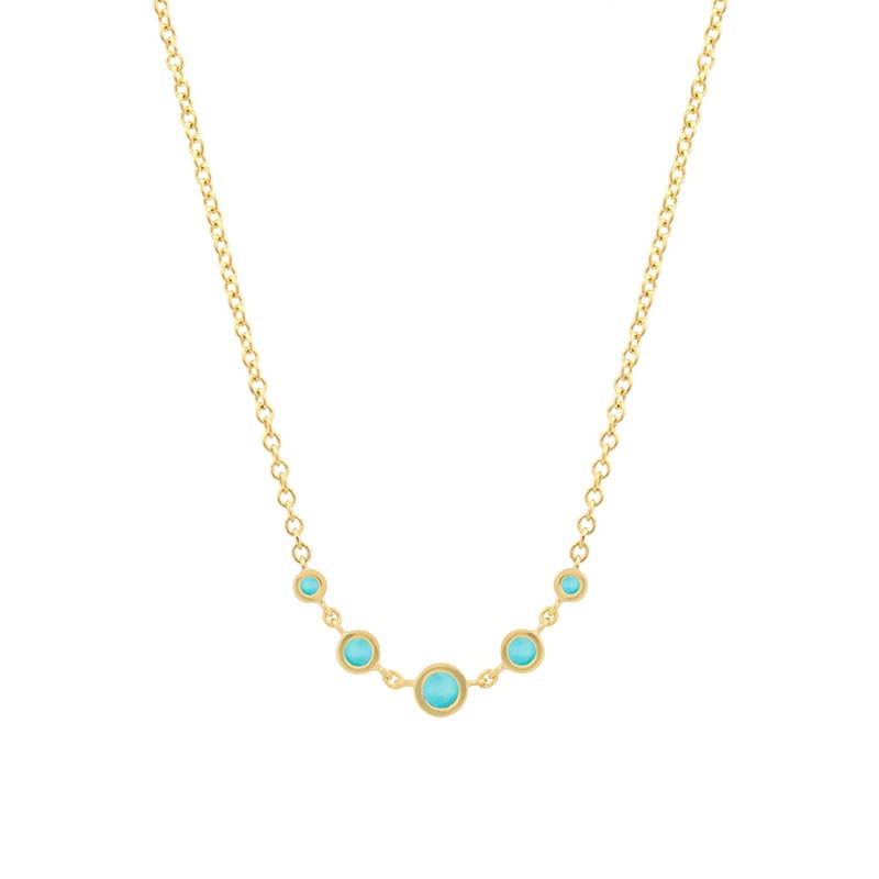 5 Illusion Set Graduated Turquoise Accent Necklace