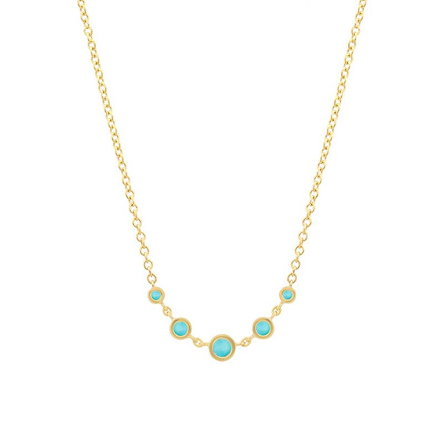 5 Illusion Set Graduated Turquoise Accent Necklace