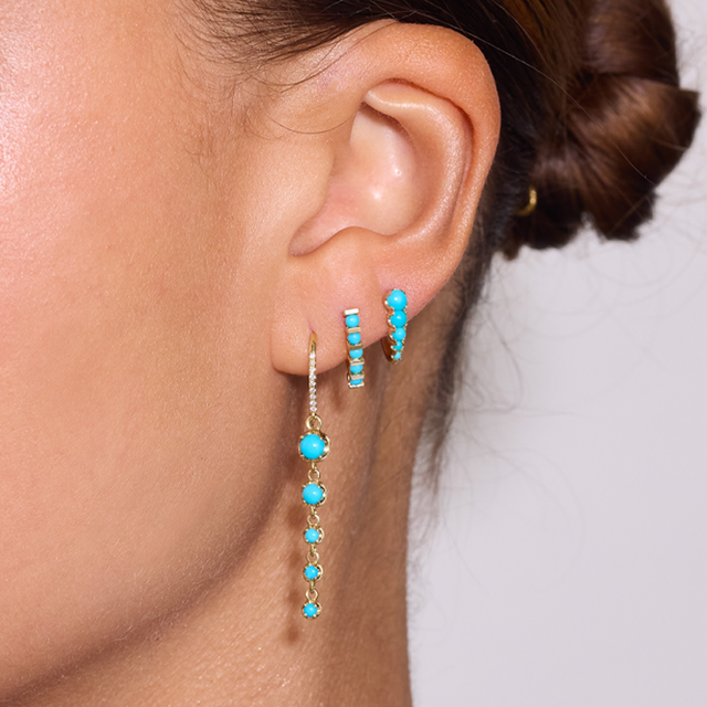 Mini Graduated Illusion Set Turquoise Edith Studs