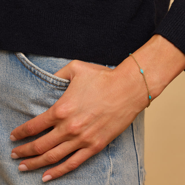 5 Turquoise Marquise Bracelet