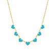 7 Extra Small Turquoise Heart Necklace