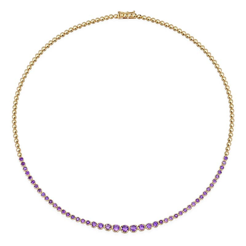 Graduated Amethyst Tennis Necklace