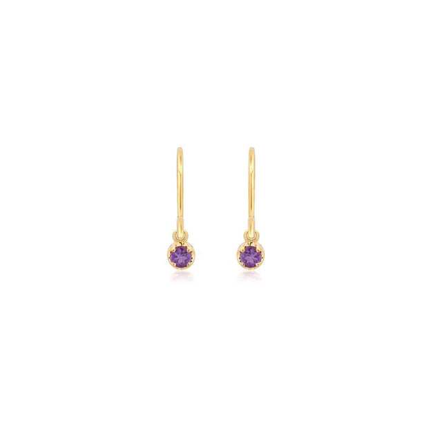 Illusion Set Amethyst Drop Earrings