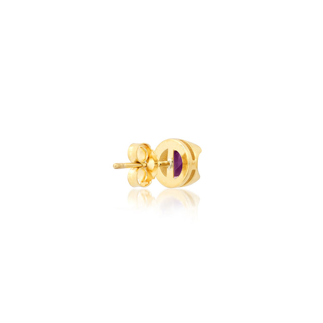 Small Illusion Set Amethyst Studs
