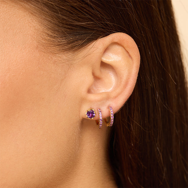 Medium Illusion Set Amethyst Studs