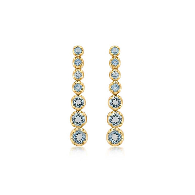 Graduated Aquamarine Tennis Studs