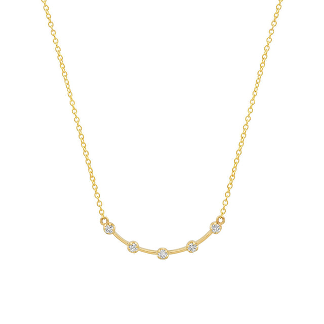 Illusion Set Diamond Curved Stick Necklace