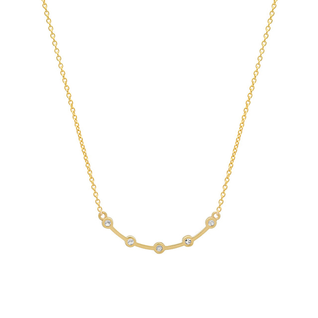 Illusion Set Diamond Curved Stick Necklace