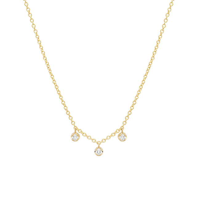 3 Diamond Illusion Set Dangle Necklace