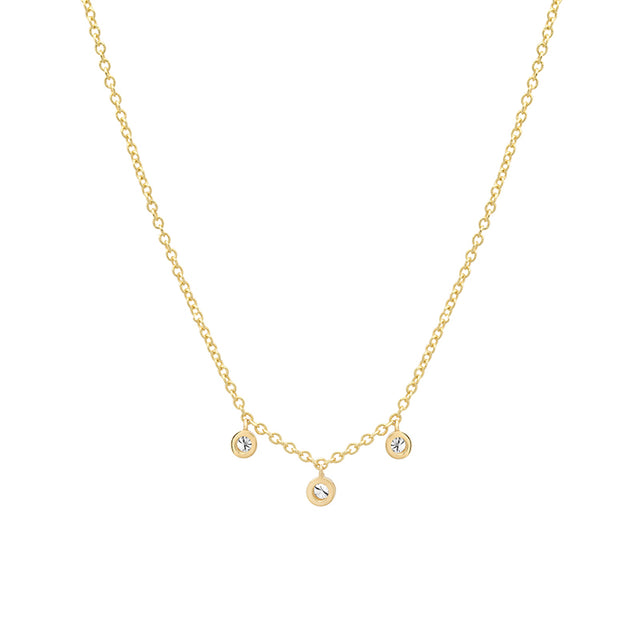 3 Diamond Illusion Set Dangle Necklace