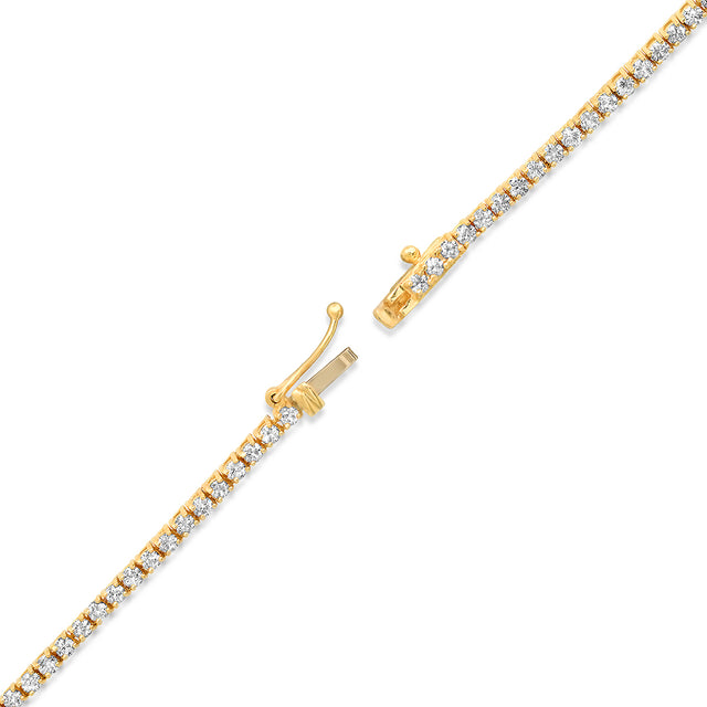 4-Prong Diamond Cross Bar Tennis Necklace