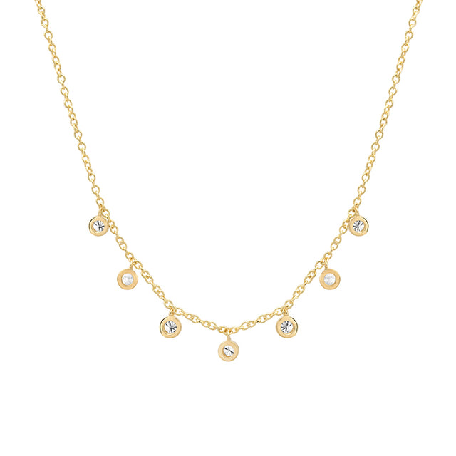 7 Diamond Illusion Set Dangle Necklace