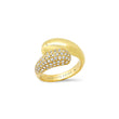 Double Dome Ring with Diamond Pave Accent