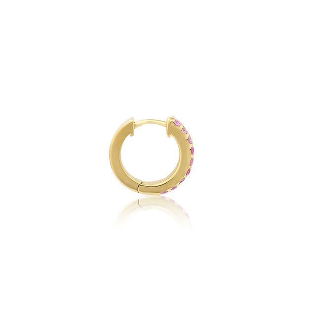 Pink Sapphire Double Row Huggies