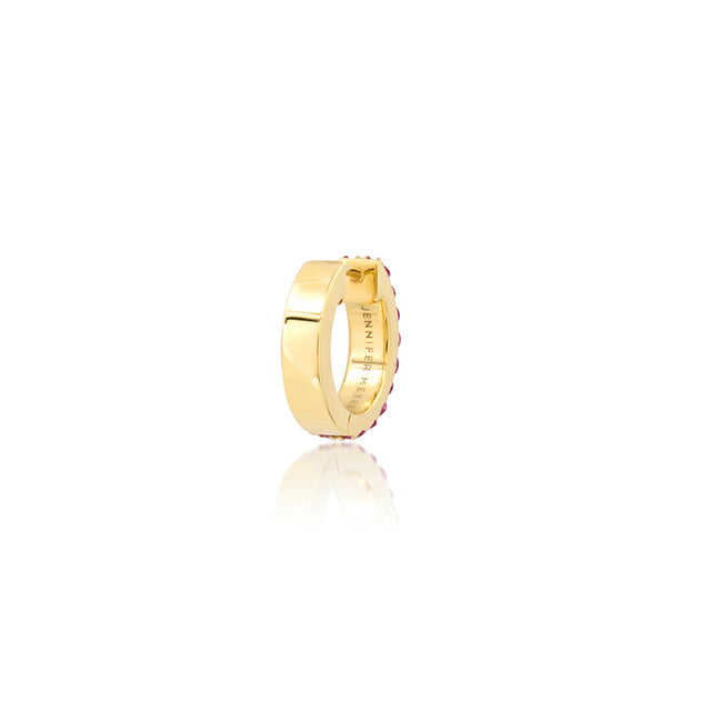Pink Sapphire Double Row Huggies