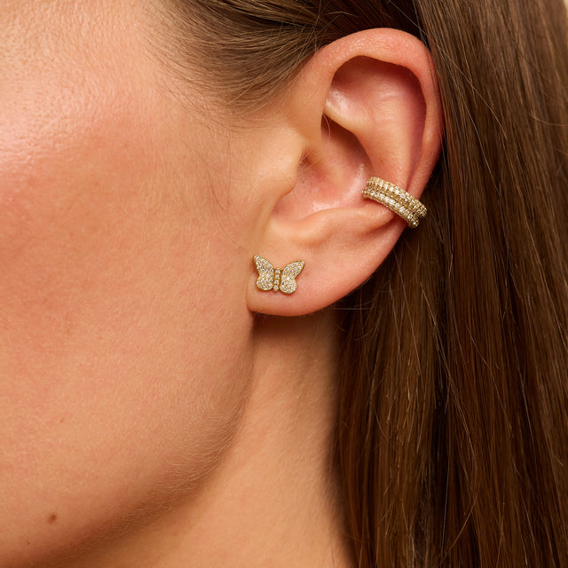 Diamond Butterfly Studs