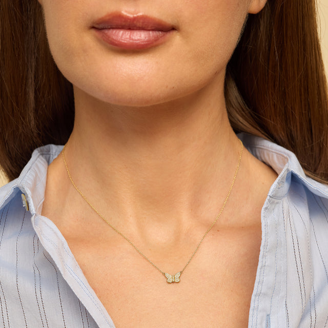 Diamond Butterfly Necklace 