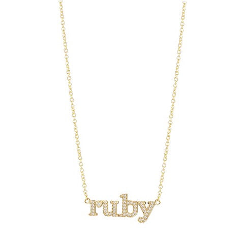 Custom Diamond Lowercase Word Necklace